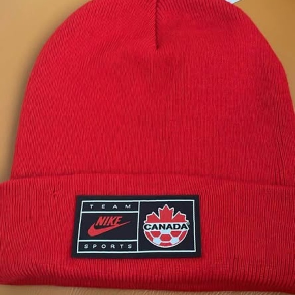 BRAND NEW men women unisex youth Nike nike team canada soccer red toque hat - Picture 3 of 4